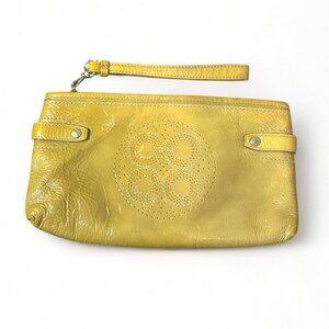 VINTAGE - Coach Audrey Patent Leather Yellow Large Wristlet